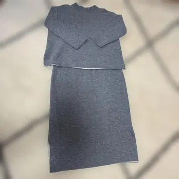 무인양품 울 그레이 롱 스커트 셋업