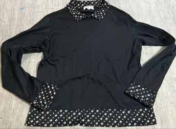 마리끌레르 스포츠 골프 블랙 긴팔 T셔츠 카라 부착