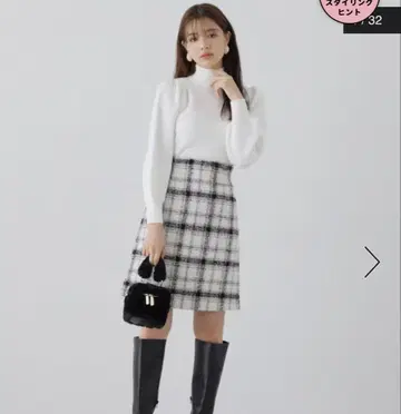 proportion body dressing 체크 사다리꼴 미니 스커트