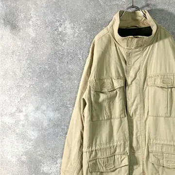 GAP 캐주얼 자켓 긴팔 미들 베이지 무지 코튼 하이넥