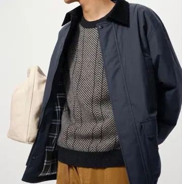 유니클로 퍼프 테크 유틸리티 자켓 M 네이비