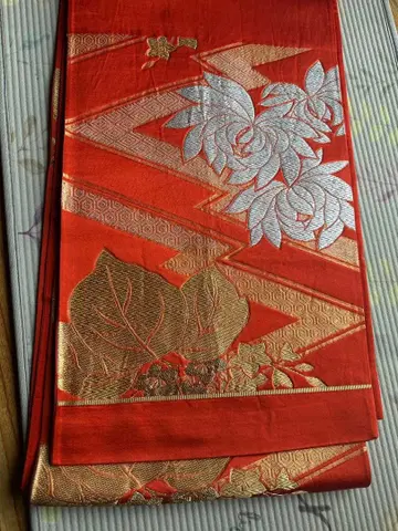 오비 기모노 돈스 순수 실크