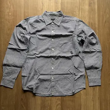 SR'S 체크 무늬 셔츠 M 사이즈 네이비 계열