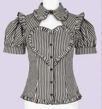 IMVAL Heart 반팔 셔츠 스트라이프