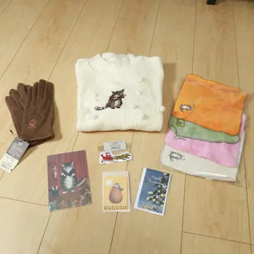 미사용 WACHIFIELD 넥 스웨터 장갑 타월 손수건 세트