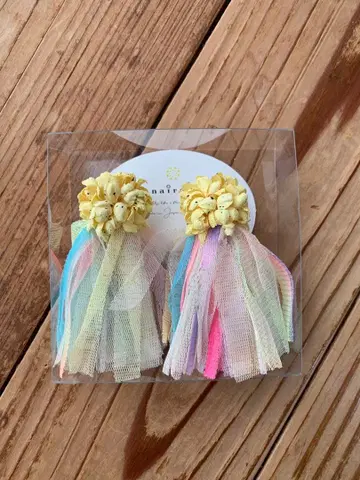 하나이로아이키 귀찌 핸드메이드 천꽃 박스 포함