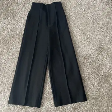 ebure 와이드 팬츠 S 블랙 울 100%