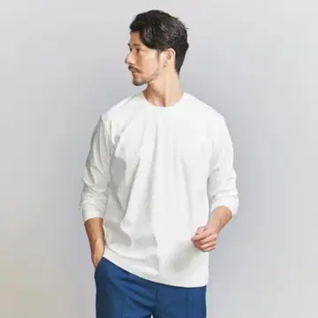 뷰티앤유스 NORITAKE 크루넥 일본제 고급 롱T 화이트