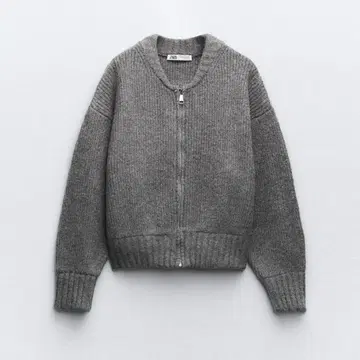 ZARA 지퍼 니트 자켓 M 자라 인기 그레이 블루종