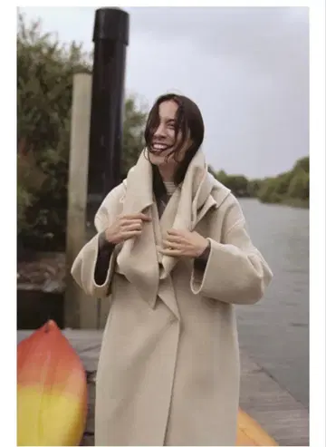 ZARA ZW COLLECTION 울 혼방 오버 사이즈 스카프 코트 M