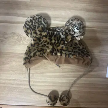 레오파드 무늬 미키 햇 귀 포함