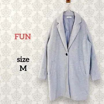 팬 [ M ] 롱 체스터 코트 싱글 버튼 라이트 그레이 루즈핏 무지