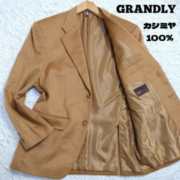 캐시미어 100% GRANDLY 테일러드 자켓 카멜 AB4 S 상당