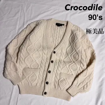 컨디션 최상! 90s Crocodile 아란 니트 가디건