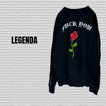 [ LEGENDA ] 트레이닝복 맨투맨 장미 블랙 프리 사이즈