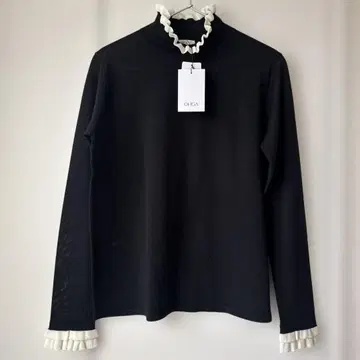 택 포함 미사용 새상품 OHGA BICOLOR FRILL KNIT
