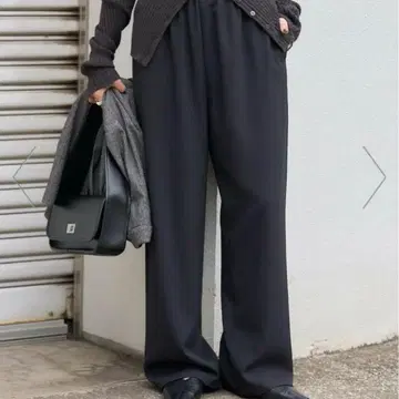 저널 스탠다드 울 라이크 스트레치 와이드 팬츠 블랙