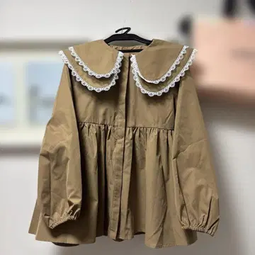 fit more 브라운 더블 옷깃 긴팔 셔츠