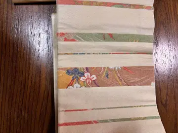 나고야 오비 꽃무늬 스트라이프 디자인