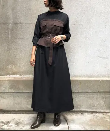 gaime 앙젬 도킹 밀리터리 원피스