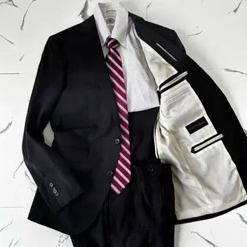 Dor Homme 비즈니스 정장 셋업 스트라이프 차콜 그레이