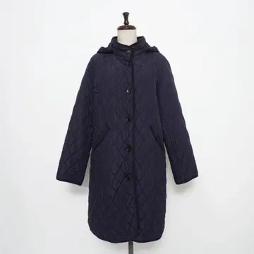 빔즈하트 퀼팅 2WAY 후드 코트 여성용 네이비 L*LD398