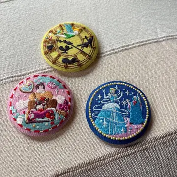 디즈니 자수 캔뱃지 신데렐라 피터팬 주먹왕 랄프