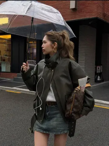 Nalm. 빈티지 레더 재킷 / 카키