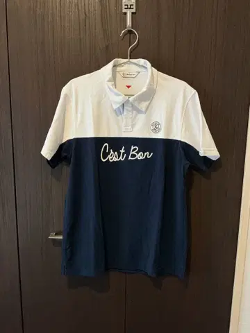 앤퍼시 피케 셔츠 네이비 화이트