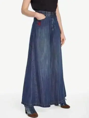 Desigual 와이드 레그 청바지 다크 블루