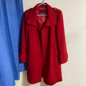 S.P.R. 레드 롱 코트 울 혼방