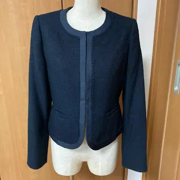 PARIS IGIN 노카라 트위드 자켓 네이비