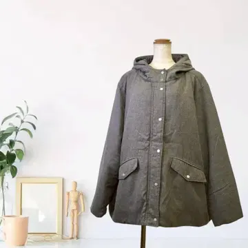 zG825 [ F ] 밀리터리풍 스냅 버튼 자켓 코트 후드 부착