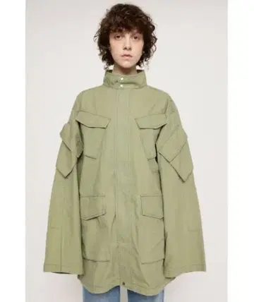 올리브 그린 밀리터리 자켓 오버 사이즈