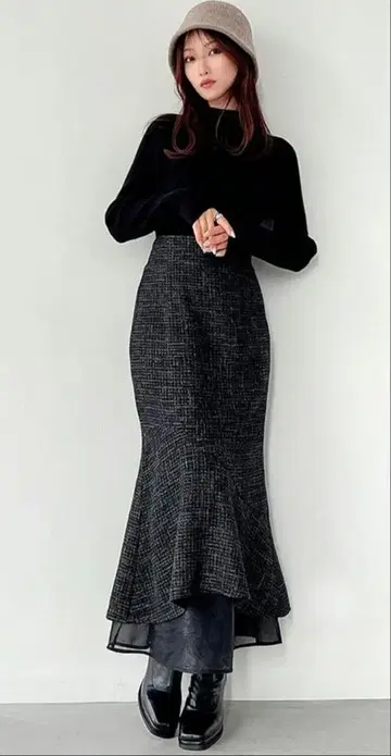 리젝시 시어 도킹 트위드 스커트