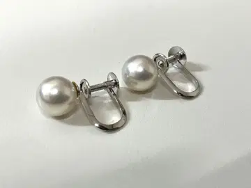 K14WG 각인 펄 귀찌