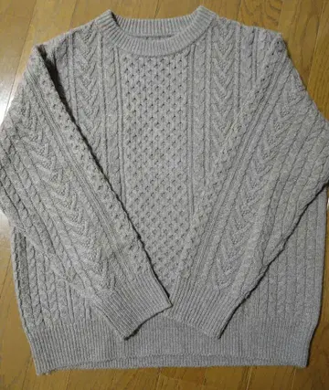 무인양품 울 100% 케이블 니트 스웨터 XL