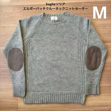 Soglia 소리아 엘보 패치 크루넥 니트 스웨터 M 사이즈