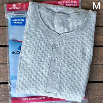 인데라 INDERA 써멀 셔츠 3 버튼 헨리넥 그레이 [ M ]