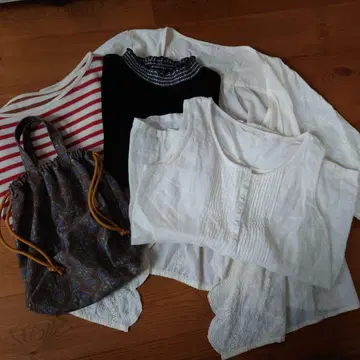 스튜디오 클립 5세트 상의, 가디건, 슬리브리스, 복조리 백