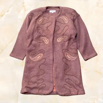 80년대풍 자수 디자인 니트 코트 겉옷 빈티지풍
