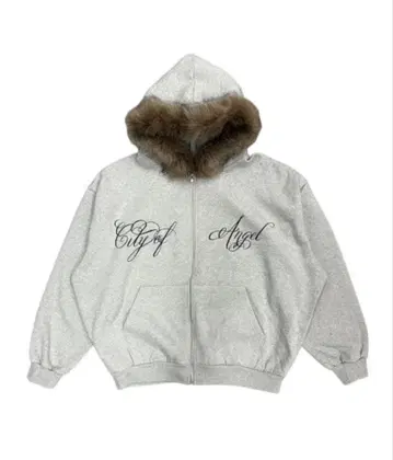 XU 퍼 후드티 네버마인드 퍼 지퍼 후드티 그레이