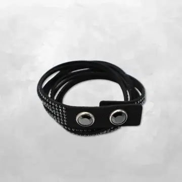 스와로브스키 페이크 스웨이드 크리스탈 초커 팔찌 블랙