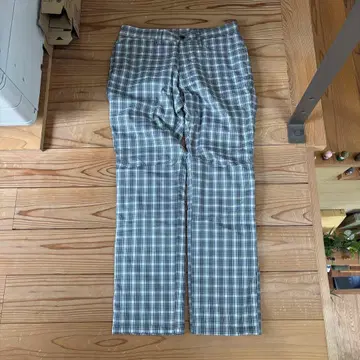 체크 무늬 남성 바지 충전솜