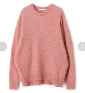 MACPHEE 핑크 스트레치 모헤어 크루넥 스웨터