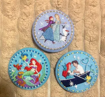아리엘 겨울왕국 자수 핀 배지 3세트