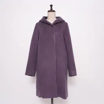 SHIPS 울 100% 후디드 집업 코트 보라색 38*LD863