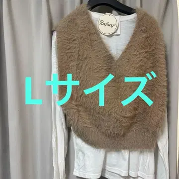 미사용 새상품 Rafraf 베이지 계열 V넥 니트 베스트 세트 L