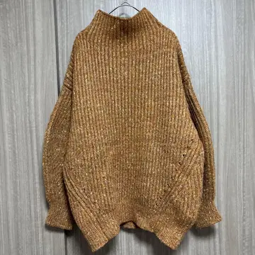 EMODA 리브 니트 오버 사이즈 스웨터 브라운 F 오렌지