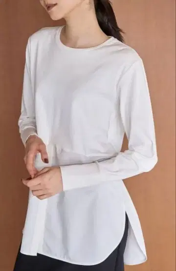 안피로 셔츠 콤비 레이어드 티셔츠 화이트 M